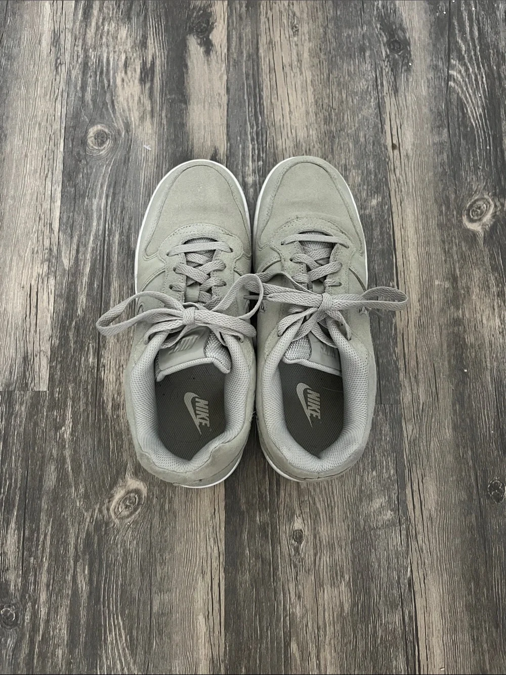 Nike Women’s Light Sage Suede Low-Top Sneakers - Gray/White